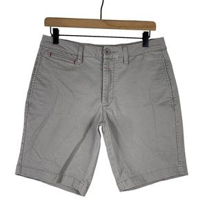 Untuckit Chino Shorts Mens 30 Gray St Vincent Flat Front Cotton Stretch